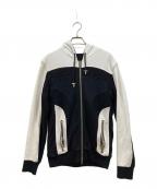 BALMAINバルマン）の古着「ジップパーカー」｜ホワイト×ブラック