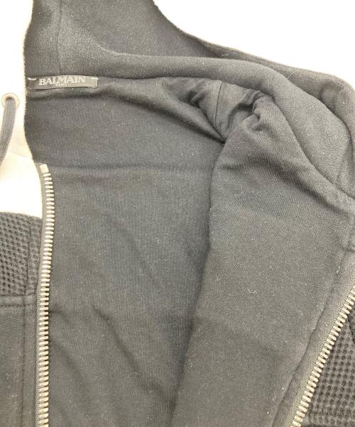 BALMAIN（バルマン）BALMAIN (バルマン) ジップパーカー ホワイト×ブラック サイズ:XSの古着・服飾アイテム