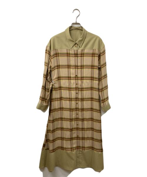 Diagram（ダイアグラム）Diagram (ダイアグラム) チェックコンビワンピース ベージュ サイズ:	SIZE 36の古着・服飾アイテム