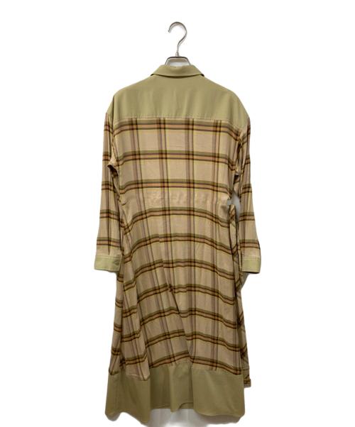 Diagram（ダイアグラム）Diagram (ダイアグラム) チェックコンビワンピース ベージュ サイズ:	SIZE 36の古着・服飾アイテム