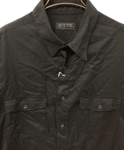 s'yte（サイト）s'yte (サイト) WOVEN AND JERSEY COMBINATION REGULAR COLLAR SHIRT ブラック サイズ:	SIZE 3の古着・服飾アイテム