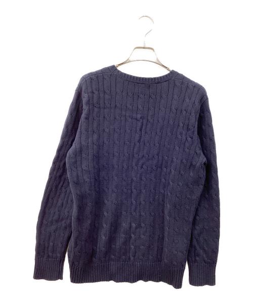 POLO RALPH LAUREN（ポロ・ラルフローレン）POLO RALPH LAUREN (ポロ・ラルフローレン) ケーブルニット ネイビー サイズ:XLの古着・服飾アイテム