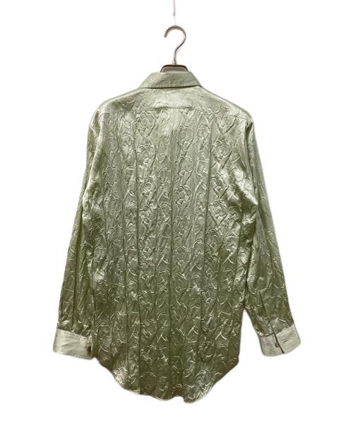 Acne studios（アクネ ストゥディオズ）Acne studios (アクネ ストゥディオズ) 総柄サテンシャツ 黄緑 サイズ:36の古着・服飾アイテム