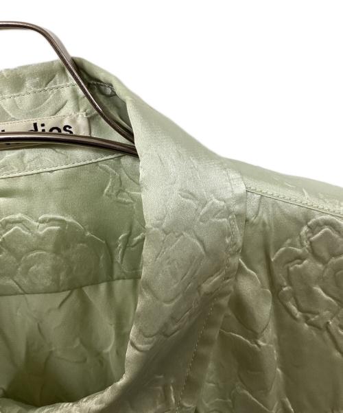 Acne studios（アクネ ストゥディオズ）Acne studios (アクネ ストゥディオズ) 総柄サテンシャツ 黄緑 サイズ:36の古着・服飾アイテム