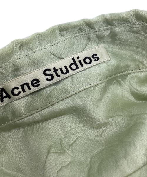 Acne studios（アクネ ストゥディオズ）Acne studios (アクネ ストゥディオズ) 総柄サテンシャツ 黄緑 サイズ:36の古着・服飾アイテム