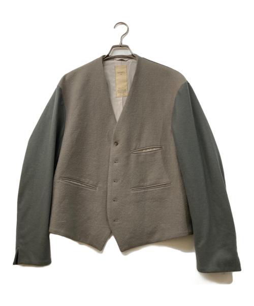 ANTHEM A（アンセム エー）ANTHEM A (アンセム エー) ノーカラーウールジャケット ベージュ サイズ:	SIZE Mの古着・服飾アイテム