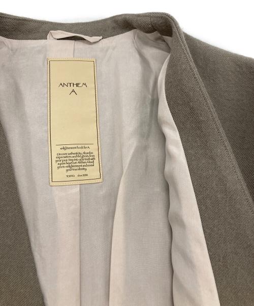 ANTHEM A（アンセム エー）ANTHEM A (アンセム エー) ノーカラーウールジャケット ベージュ サイズ:	SIZE Mの古着・服飾アイテム