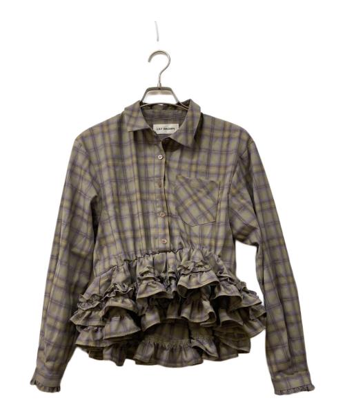 Lily Brown（リリーブラウン）Lily Brown (リリーブラウン) ホイップフリルヘムブラウス カーキ サイズ:SIZE 1の古着・服飾アイテム