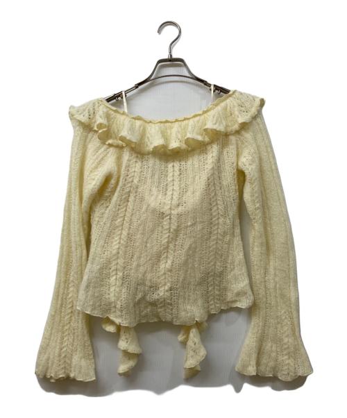 Snidel（スナイデル）Snidel (スナイデル) ラッフルデザインニットプルオーバー ベージュ サイズ:	SIZE 1の古着・服飾アイテム
