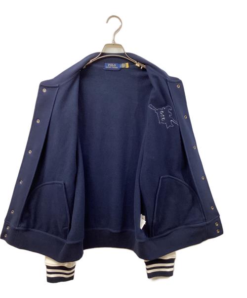 POLO RALPH LAUREN（ポロ・ラルフローレン）POLO RALPH LAUREN (ポロ・ラルフローレン) スウェットスタジャン ネイビー×ホワイト サイズ:SIZE Lの古着・服飾アイテム