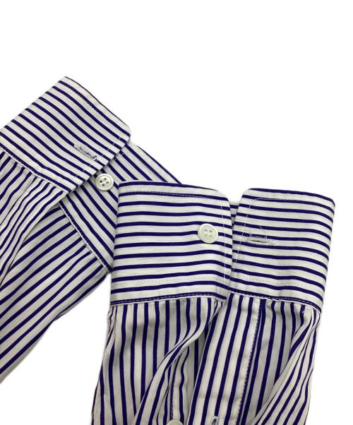 MARNI（マルニ）MARNI (マルニ) オープンバック ロング パッチワーク ストライプ シャツ ホワイト×ブルー サイズ:48の古着・服飾アイテム