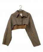 CLANEクラネ）の古着「NEP TWEED RIVER BOLERO JACKET」｜ブラウン
