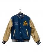 adidas Originalsアディダスオリジナル）の古着「MC VARSITY ジャケット」｜ネイビー×ベージュ