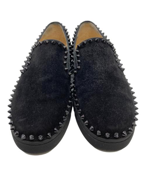 Christian Louboutin（クリスチャン・ルブタン）Christian Louboutin (クリスチャン・ルブタン) スタッズスリッポン ブラック サイズ:37の古着・服飾アイテム