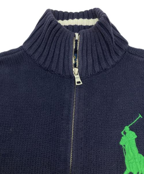 POLO RALPH LAUREN（ポロ・ラルフローレン）POLO RALPH LAUREN (ポロ・ラルフローレン) ジップアップニット ネイビー サイズ:Lの古着・服飾アイテム