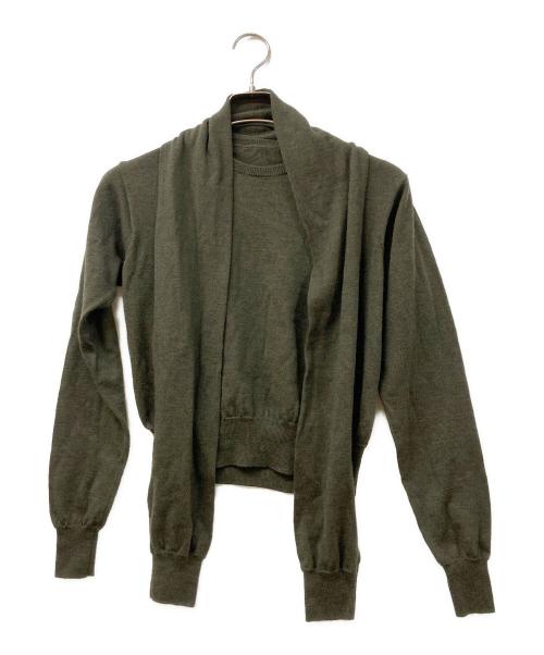 MM6 Maison Margiela（エムエムシックスメゾンマルジェラ）MM6 Maison Margiela (エムエムシックスメゾンマルジェラ) 薄手ニット カーキ サイズ:SIZE Sの古着・服飾アイテム