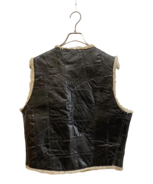 古着（フルギ）古着 (フルギ) ボア付きレザーベスト ブラック サイズ:SIZE Lの古着・服飾アイテム