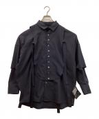 SHAREEFシャリーフ）の古着「LAYERED L/S SHIRTS」｜ブラック