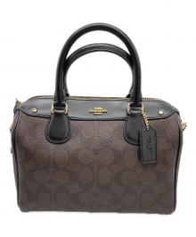 COACH（コーチ）の古着「シグネチャー ミニベネット 2way ハンドバッグ」｜ブラウン