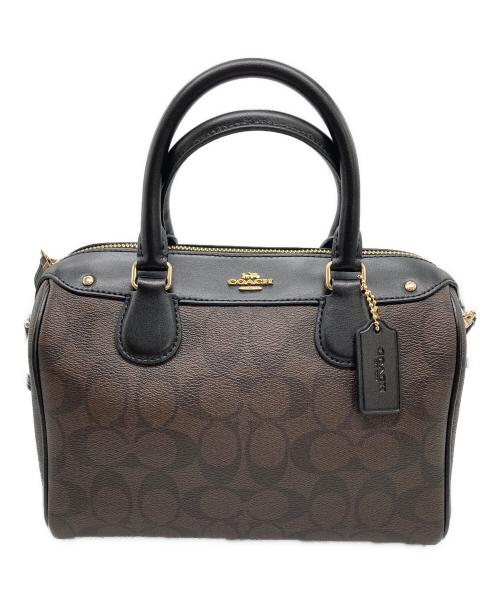 COACH（コーチ）COACH (コーチ) シグネチャー ミニベネット 2way ハンドバッグ ブラウンの古着・服飾アイテム