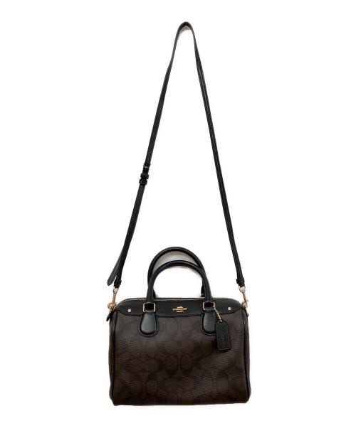 COACH（コーチ）COACH (コーチ) シグネチャー ミニベネット 2way ハンドバッグ ブラウンの古着・服飾アイテム