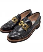 LANVIN en Bleuランバンオンブルー）の古着「ビットフリンジローファー」｜ブラック