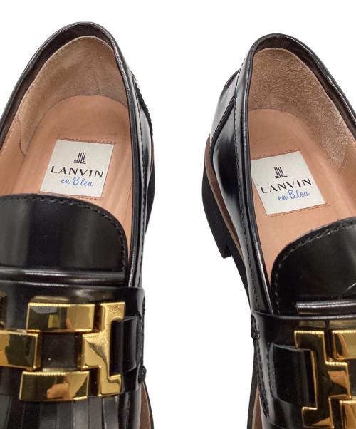LANVIN en Bleu（ランバンオンブルー）LANVIN en Bleu (ランバンオンブルー) ビットフリンジローファー ブラック サイズ:24cmの古着・服飾アイテム