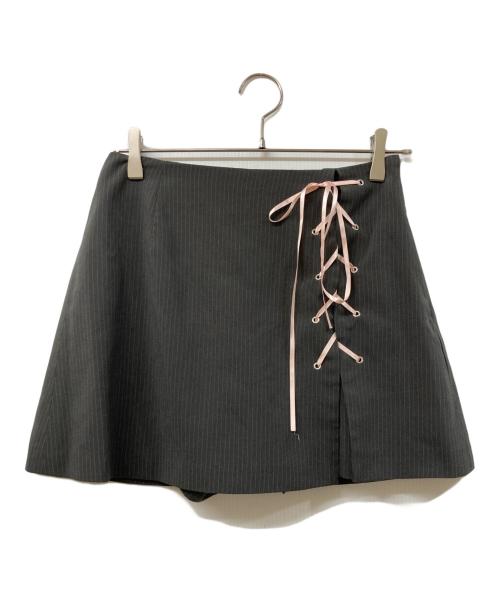 MILK（ミルク）MILK (ミルク) Ribbon Eyelet ミニ SK グレー サイズ:実寸をご確認くださいの古着・服飾アイテム