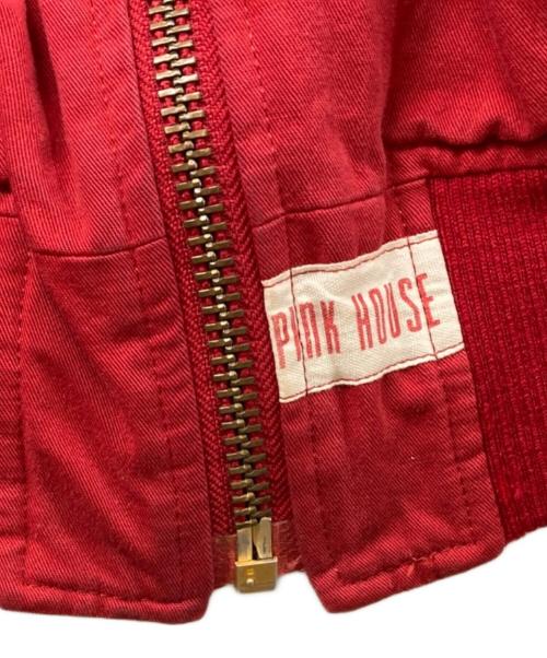 PINK HOUSE（ピンクハウス）PINK HOUSE (ピンクハウス) ワッペン付きブルゾン レッド サイズ:不明（実寸をご確認ください）の古着・服飾アイテム