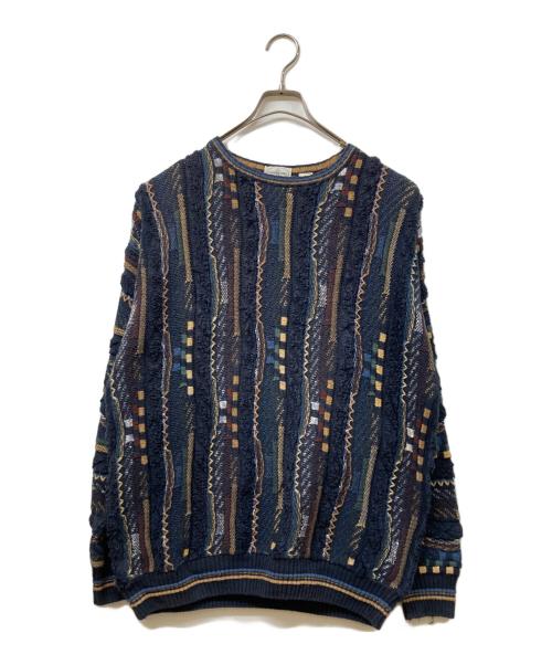 LINEA UOMO（リネア・ウォモ）LINEA UOMO (リネア・ウォモ) 古着3Dニット ネイビー サイズ:Mの古着・服飾アイテム