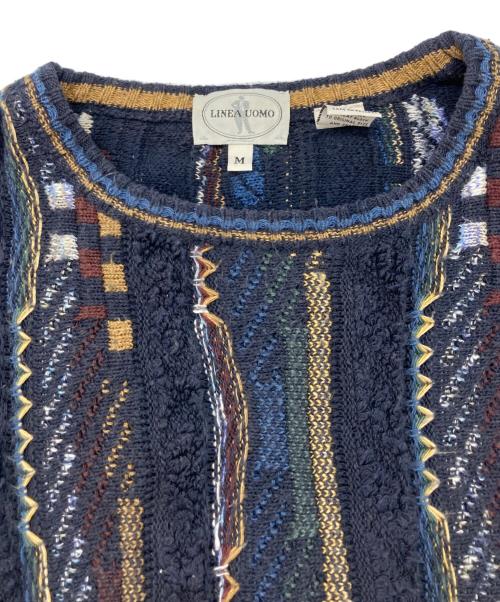 LINEA UOMO（リネア・ウォモ）LINEA UOMO (リネア・ウォモ) 古着3Dニット ネイビー サイズ:Mの古着・服飾アイテム