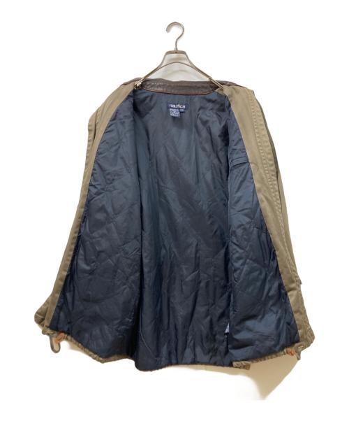 NAUTICA（ノーティカ）NAUTICA (ノーティカ) 古着襟レザージャケット オリーブ サイズ:Mの古着・服飾アイテム