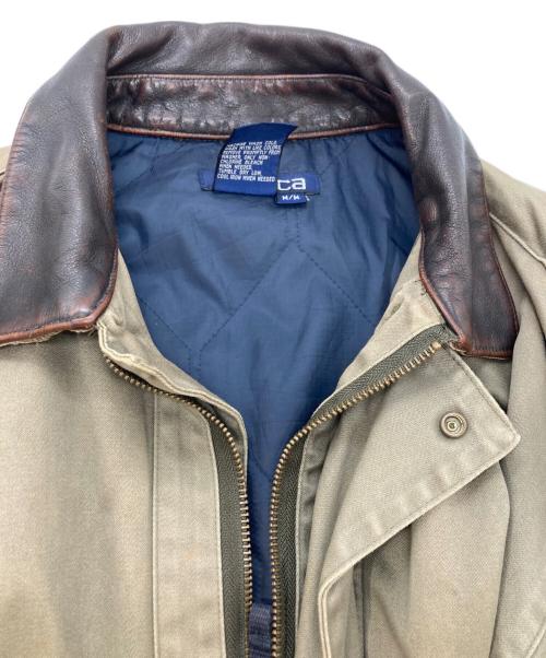 NAUTICA（ノーティカ）NAUTICA (ノーティカ) 古着襟レザージャケット オリーブ サイズ:Mの古着・服飾アイテム