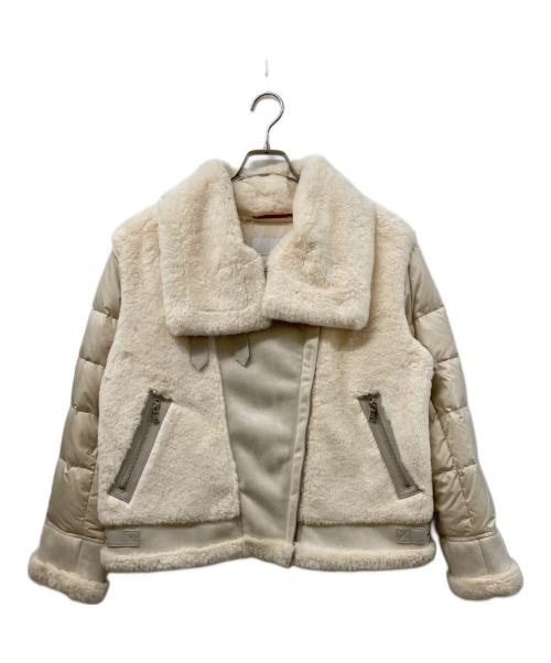 LOVELESS（ラブレス）LOVELESS (ラブレス) ファーコンビライダースダウン アイボリー サイズ:	SIZE 36の古着・服飾アイテム