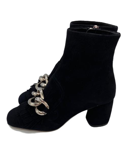 MIU MIU（ミュウミュウ）MIU MIU (ミュウミュウ) サイドジップブーツ ブラック サイズ:	SIZE 34の古着・服飾アイテム
