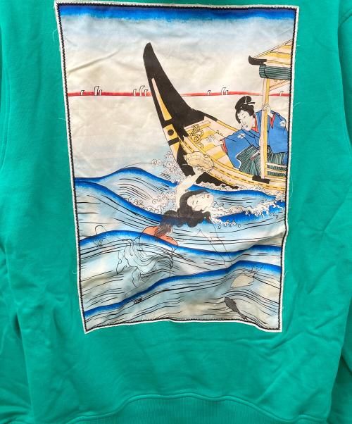 KENZO（ケンゾー）KENZO (ケンゾー) 浮世絵 海女と魚 フーディー グリーン サイズ:SIZE Lの古着・服飾アイテム