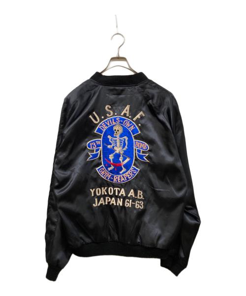 BEAMS（ビームス）BEAMS (ビームス) 別注リバーシブルサテンスカジャン ブラック サイズ:SIZE Lの古着・服飾アイテム