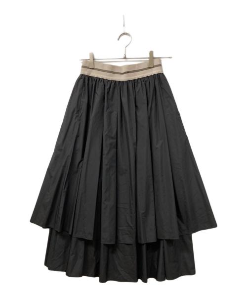 DOUBLE STANDARD CLOTHING（ダブルスタンダードクロージング）DOUBLE STANDARD CLOTHING (ダブルスタンダードクロージング) エアリータフタレイヤードスカート ブラック サイズ:SIZE 36の古着・服飾アイテム