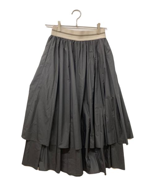 DOUBLE STANDARD CLOTHING（ダブルスタンダードクロージング）DOUBLE STANDARD CLOTHING (ダブルスタンダードクロージング) エアリータフタレイヤードスカート ブラック サイズ:SIZE 36の古着・服飾アイテム