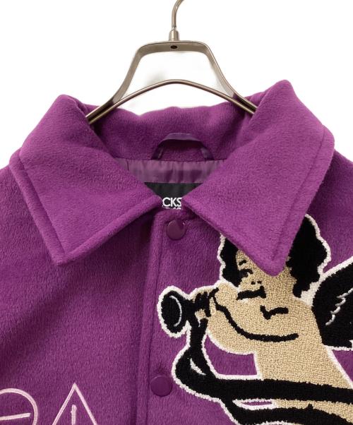 BACKSTAGE PASS（バックステージパス）BACKSTAGE PASS (バックステージパス) META JAMオーバーサイズ スタジャン パープル サイズ:SIZE 3-4の古着・服飾アイテム