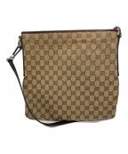 GUCCIグッチ）の古着「GGキャンバスショルダーバッグ」｜ブラウン