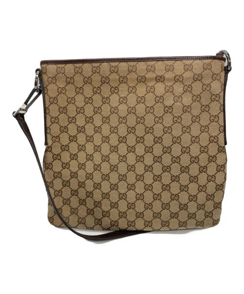 GUCCI（グッチ）GUCCI (グッチ) GGキャンバスショルダーバッグ ブラウンの古着・服飾アイテム