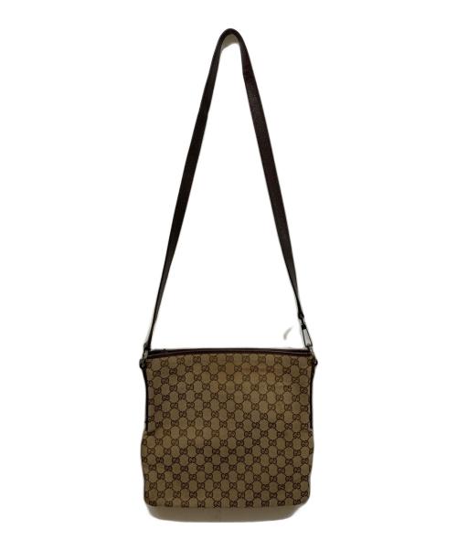 GUCCI（グッチ）GUCCI (グッチ) GGキャンバスショルダーバッグ ブラウンの古着・服飾アイテム
