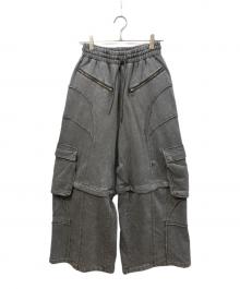 VIVAMUS（ヴィヴァムス）の古着「SPLIT SWEAT PANTS」｜ブラック