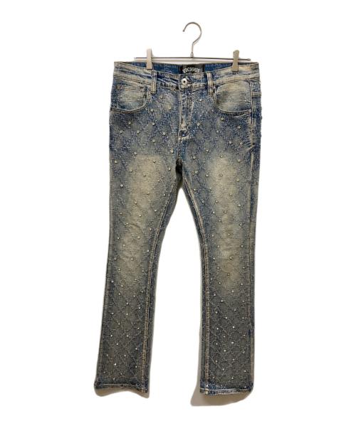 VICIOUS（ヴィシャス）VICIOUS (ヴィシャス) EMBELLISHED FLARE DENIM インディゴ サイズ:	SIZE 34の古着・服飾アイテム