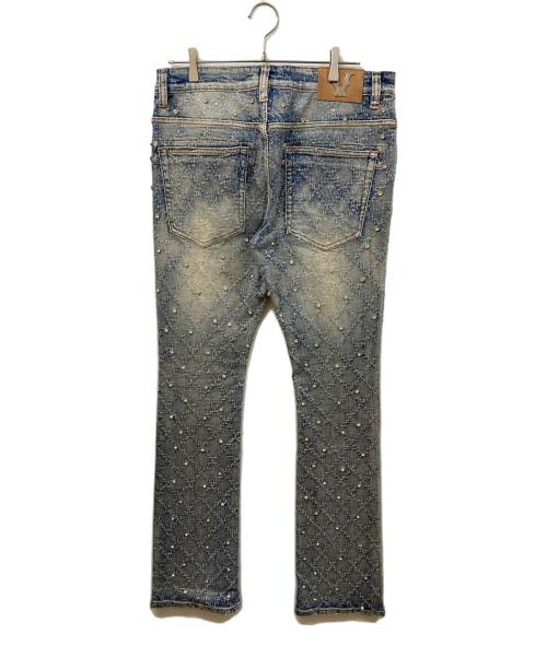 VICIOUS（ヴィシャス）VICIOUS (ヴィシャス) EMBELLISHED FLARE DENIM インディゴ サイズ:	SIZE 34の古着・服飾アイテム