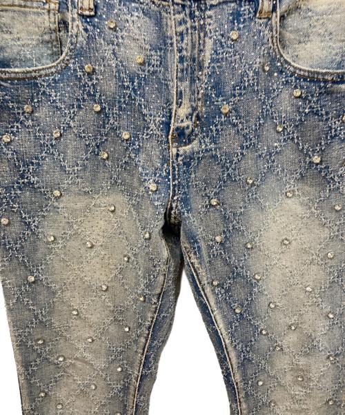 VICIOUS（ヴィシャス）VICIOUS (ヴィシャス) EMBELLISHED FLARE DENIM インディゴ サイズ:	SIZE 34の古着・服飾アイテム
