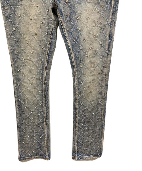 VICIOUS（ヴィシャス）VICIOUS (ヴィシャス) EMBELLISHED FLARE DENIM インディゴ サイズ:	SIZE 34の古着・服飾アイテム