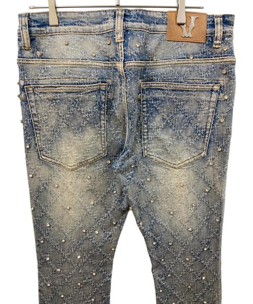 VICIOUS（ヴィシャス）VICIOUS (ヴィシャス) EMBELLISHED FLARE DENIM インディゴ サイズ:	SIZE 34の古着・服飾アイテム