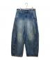 ANTIPROMIND（アンチプロマインド）の古着「TEXTURED TUCK CURVED DENIM PANTS」｜インディゴ